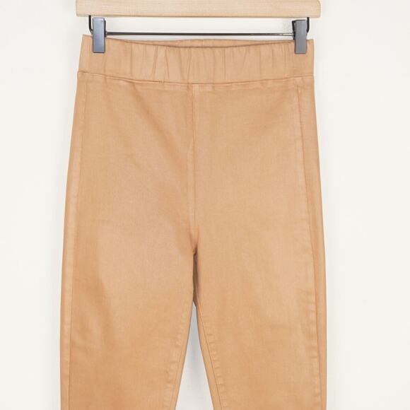 L'Agence Rochelle Coated Hazelnut Brown Pull On Jeans Womens Sz L / G - Picture 2 of 9